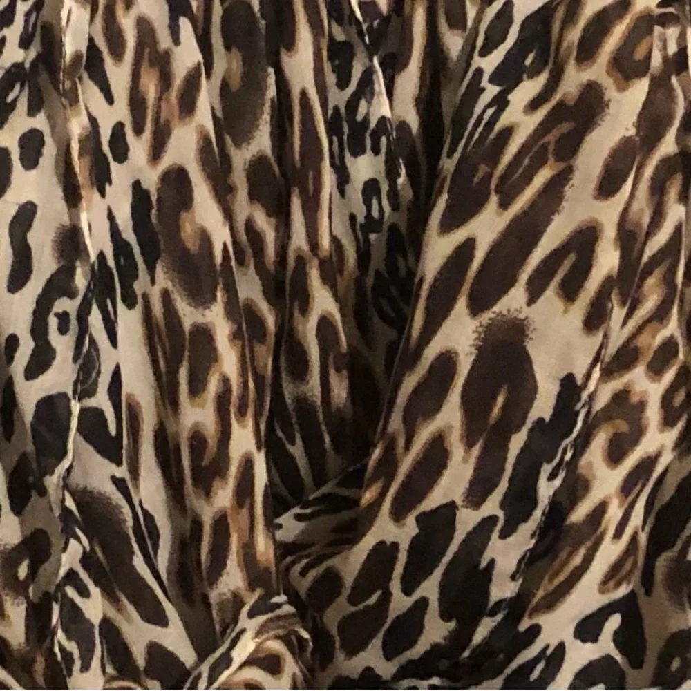 Leopard Print Infinity Scarf - Soft Lightweight Neutral Animal Print Loop Scarf